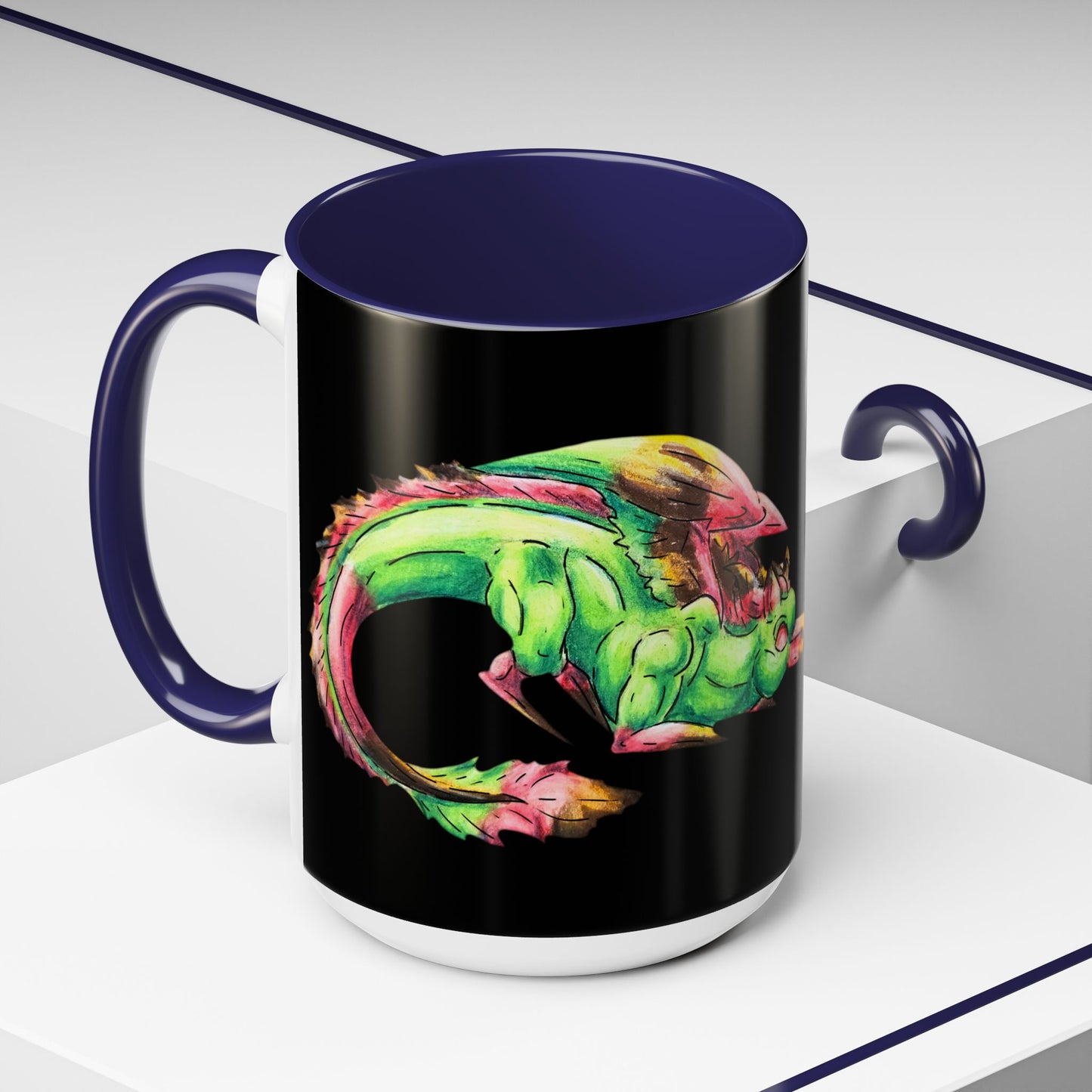 Chibi Spring Dragon- Rooted in Renewal - Fantasy Nature- Mythical Creature- Forest Guardian Art - Dragon Lover Gift Coffee Mug