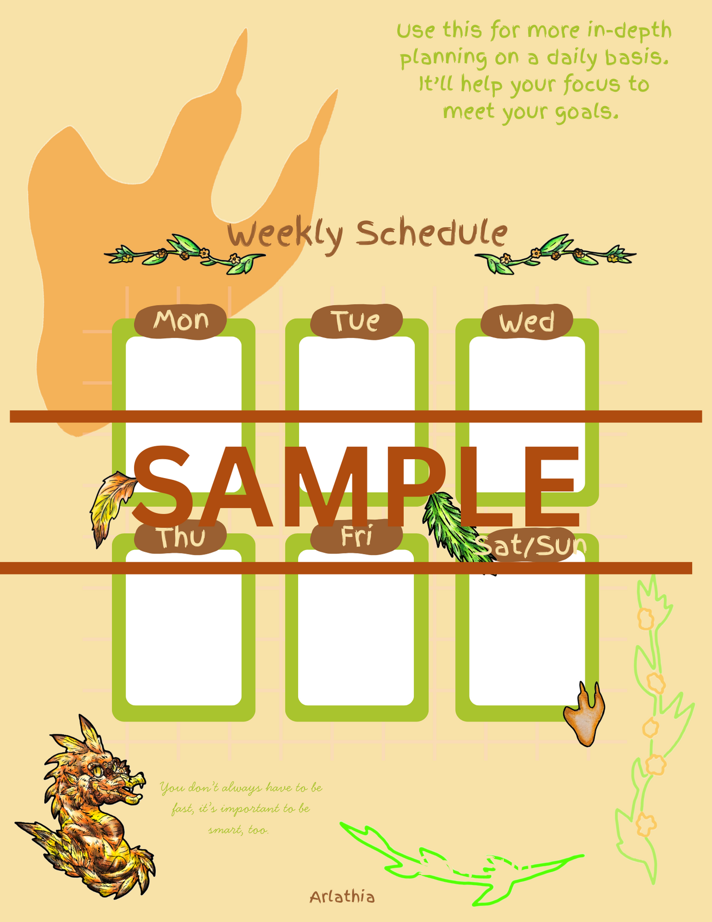 DIGITAL DOWNLOAD Caena Monthly Planner
