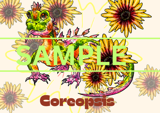 DIGITAL DOWNLOAD Coreopsis Flower Care Card
