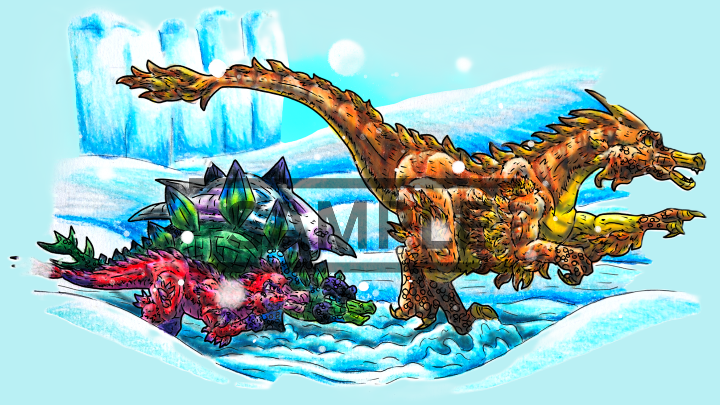 12 Dinosaur Print Pack DIGITAL DOWNLOAD Colored Version