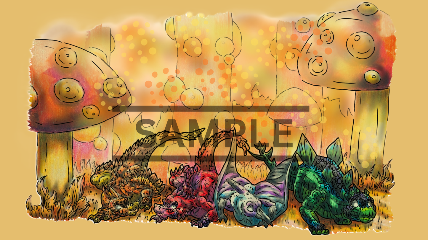 12 Dinosaur Print Pack DIGITAL DOWNLOAD Colored Version