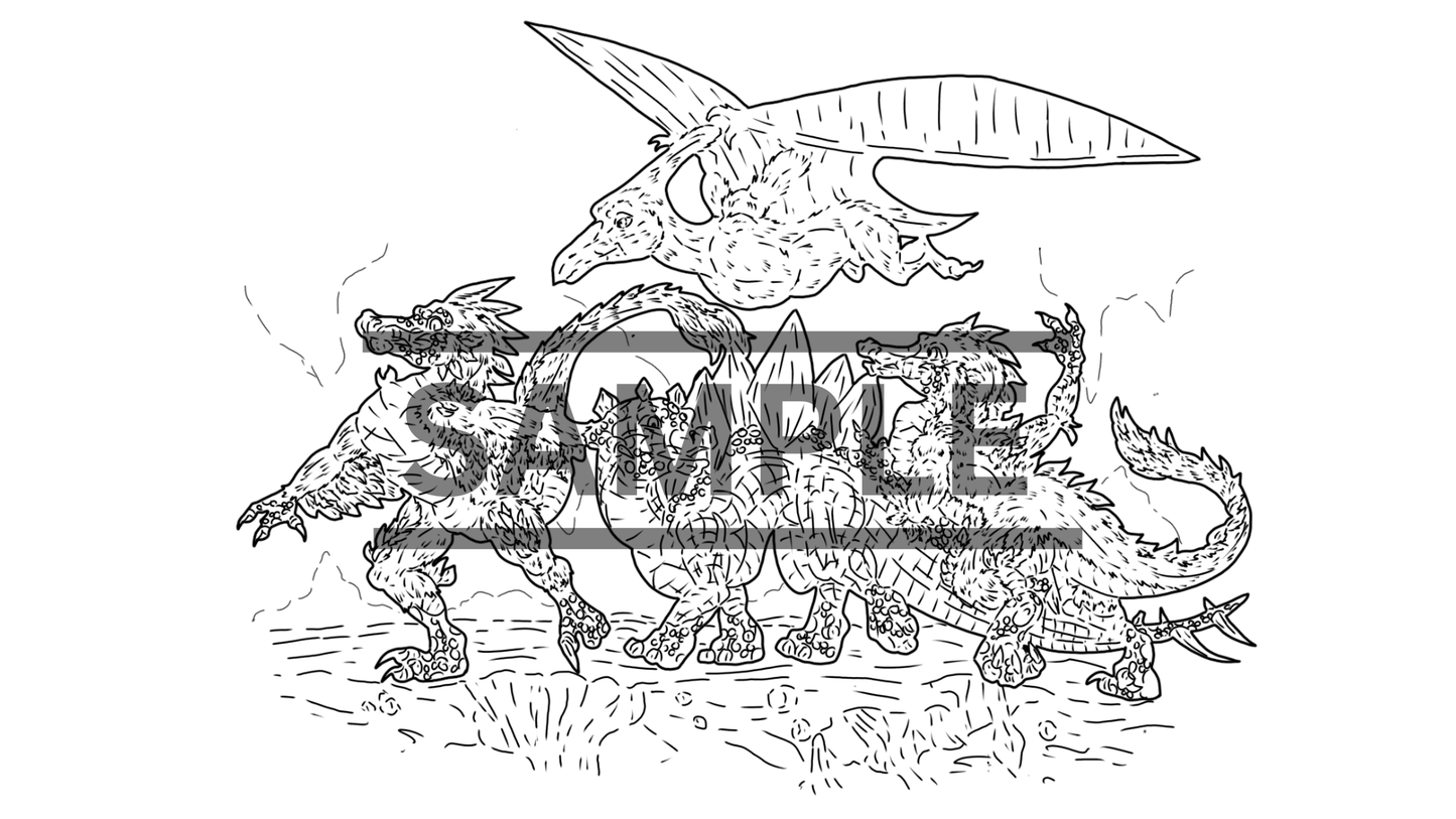 12 Dinosaur Print Pack DIGITAL DOWNLOAD Line Art Version
