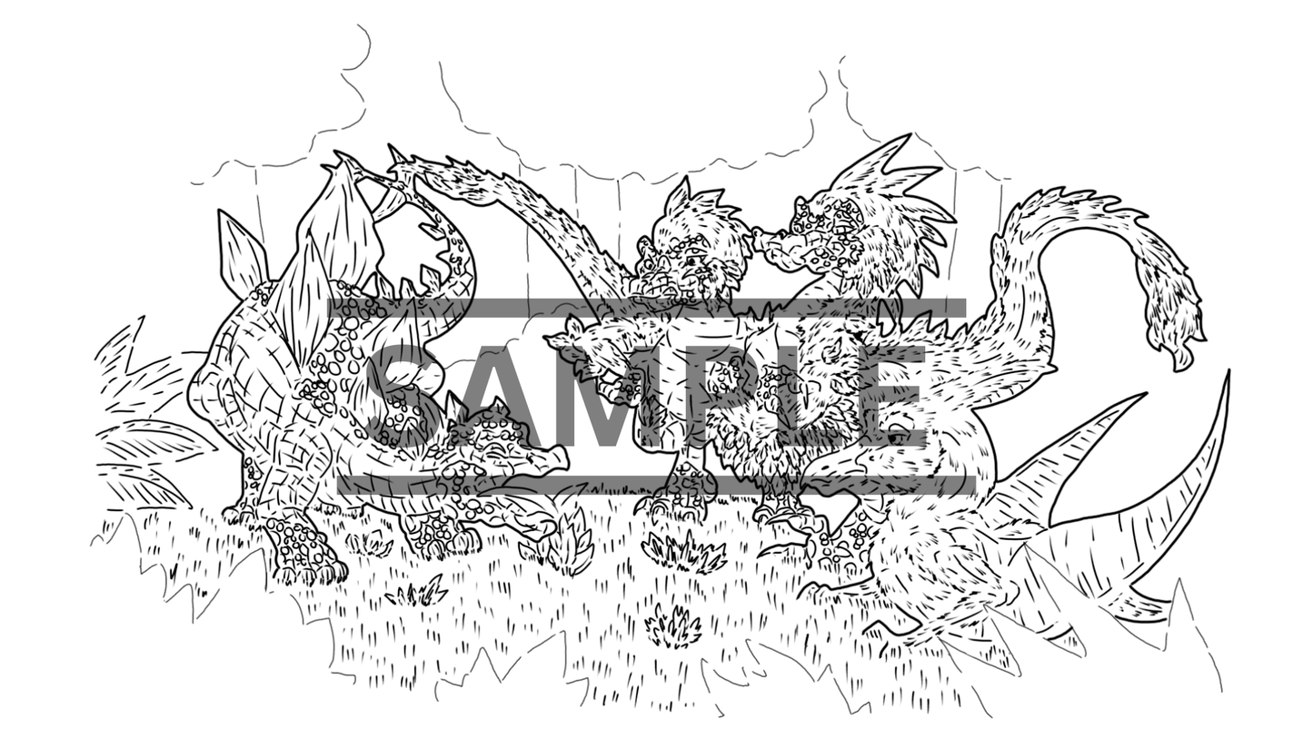 12 Dinosaur Print Pack DIGITAL DOWNLOAD Line Art Version