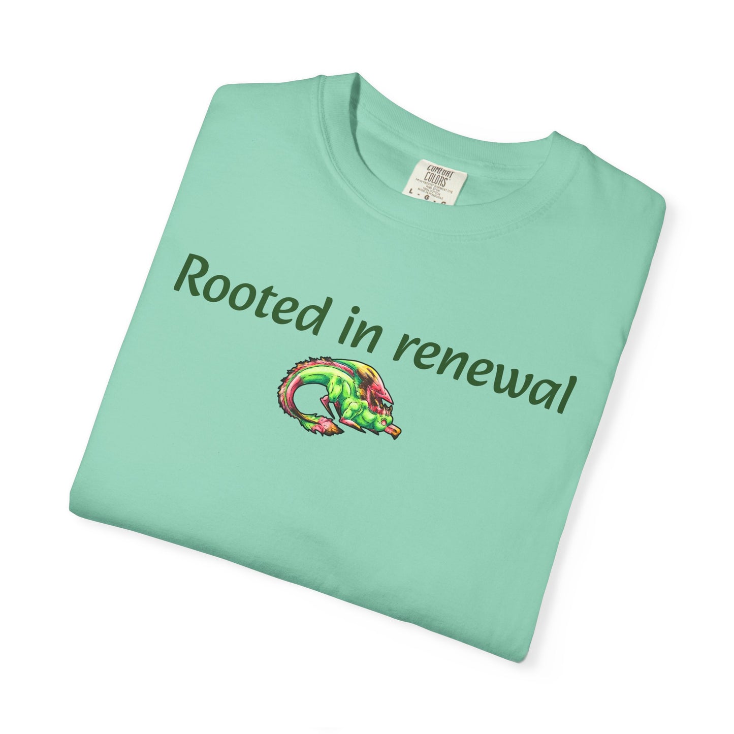 Chibi Spring Dragon- Rooted in Renewal T-shirt- Fantasy Nature- Mythical Creature- Forest Guardian Art - Dragon Lover Gift - Shirt