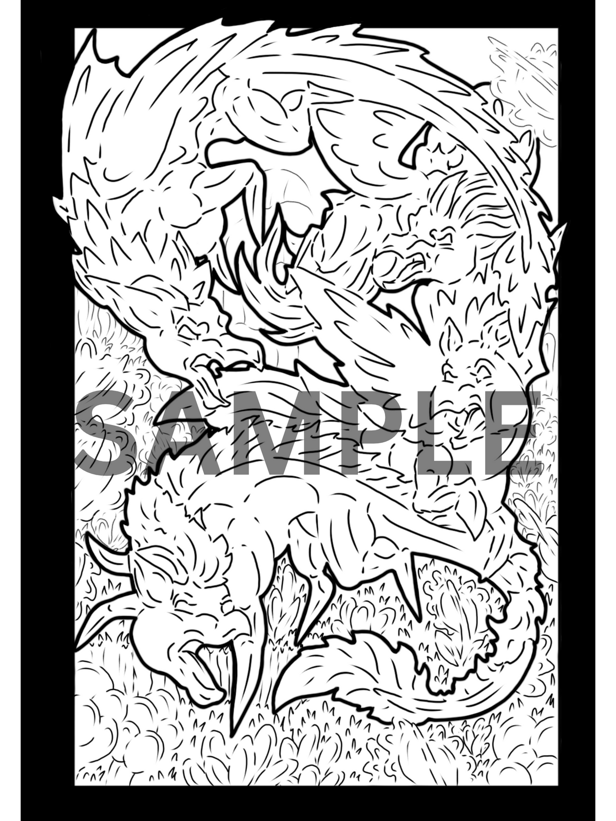 4 Myth group Prints DIGITAL DOWNLOAD Line Art Version