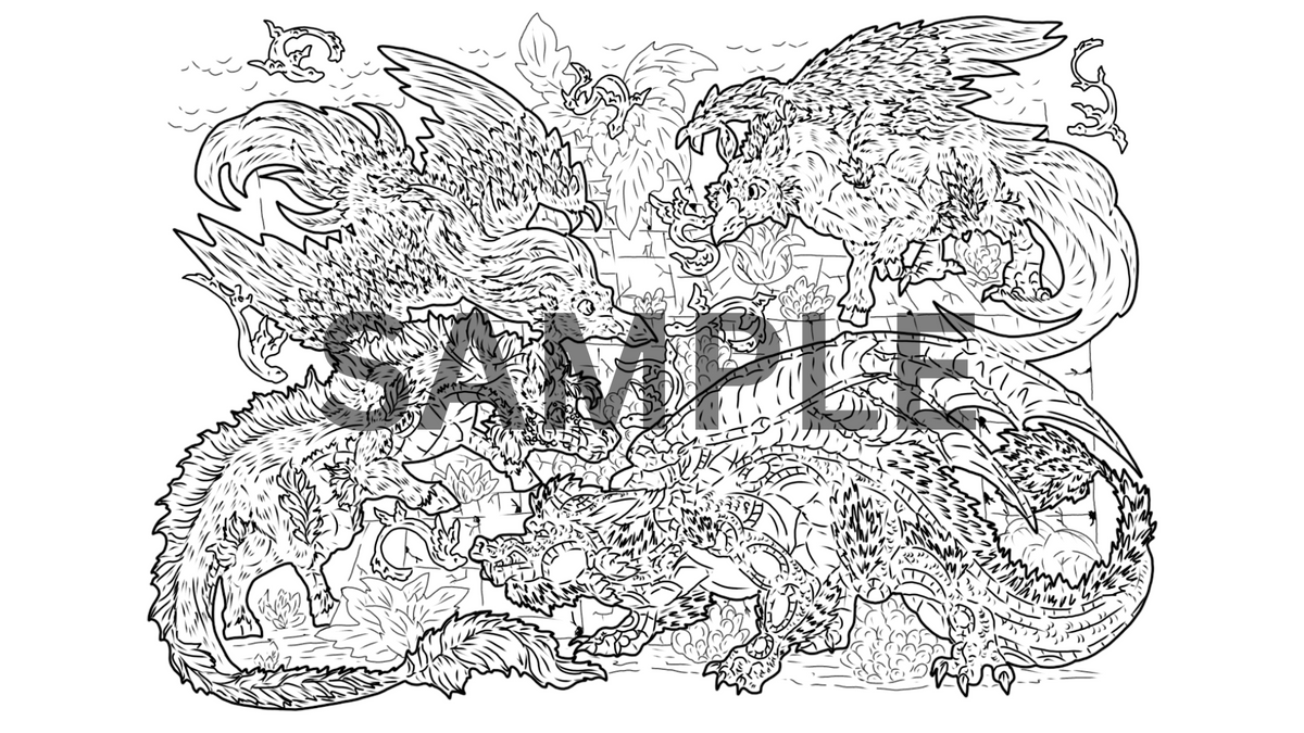 12 Myth Print Pack DIGITAL DOWNLOAD Line Art Version