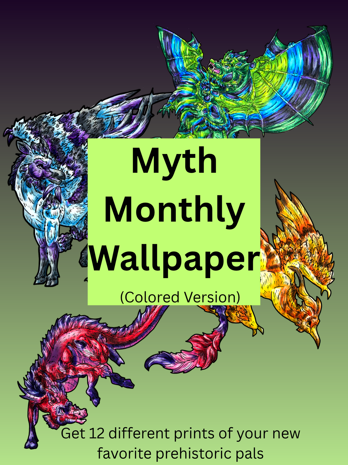 12 Myth Print Pack DIGITAL DOWNLOAD Colored Version