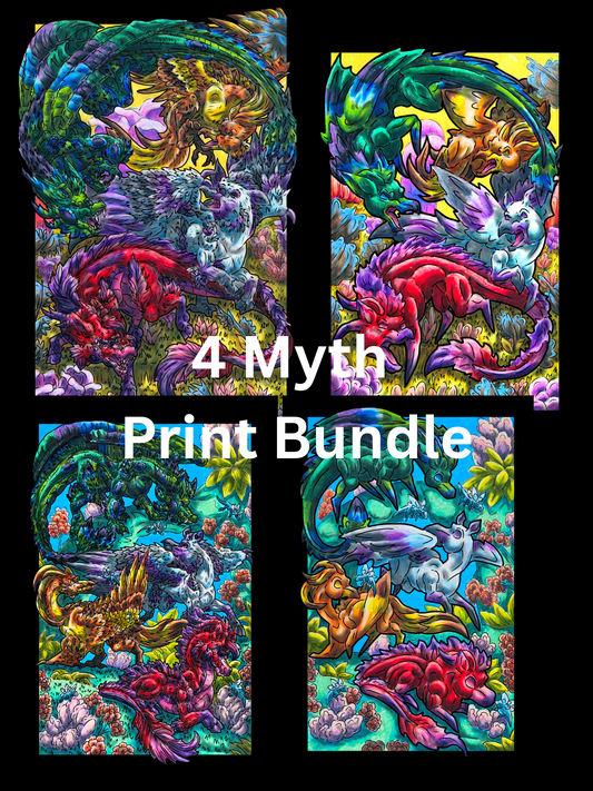 4 Myth group Prints DIGITAL DOWNLOAD Colored Version