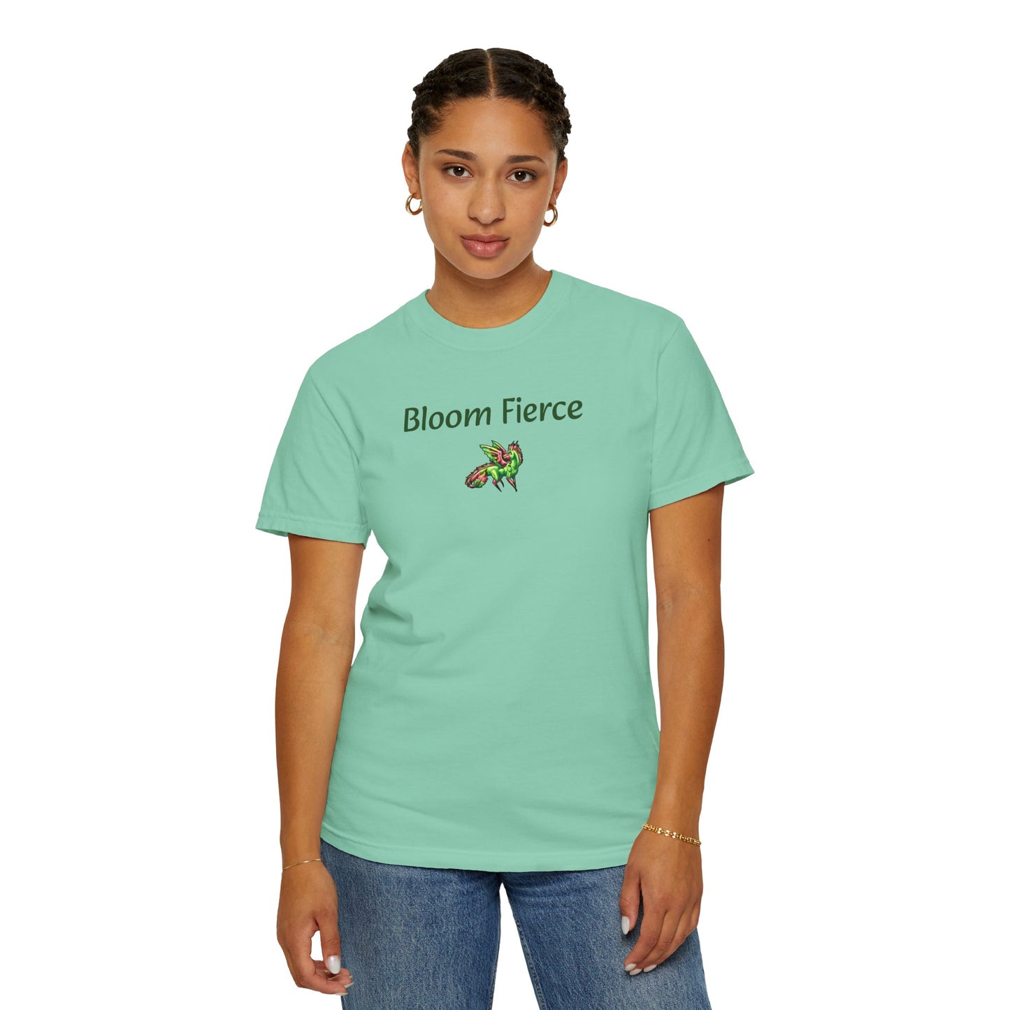 Chibi Spring Dragon- Bloom Fierce T-shirt- Fantasy Nature- Mythical Creature- Forest Guardian Art - Dragon Lover Gift - Shirt