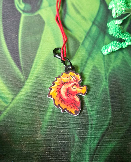 Mini Fire Dragon Head Charm